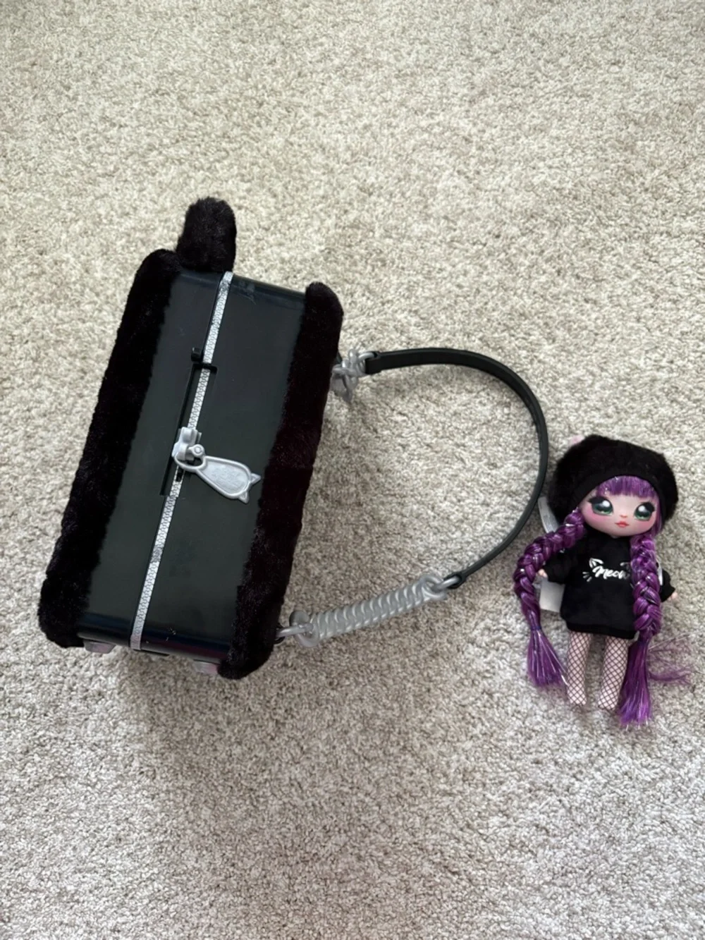 Na! Na! Na! Surprise plush Backpack Black Kitty w Limited Edition Doll Playset
